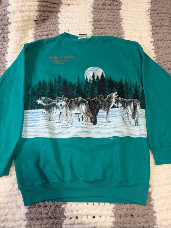 Signal Sports Tops - Vintage 1991 Rocky mountains national park wolf pack crewneck size XL